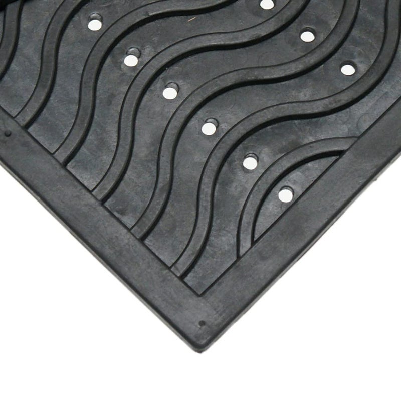 Rubber-Cal 03-237-WA "Dura-Scraper Wave" Commercial Entrance Rubber Mat, 3/8" Thick x 24" x 36", Black - Image 4